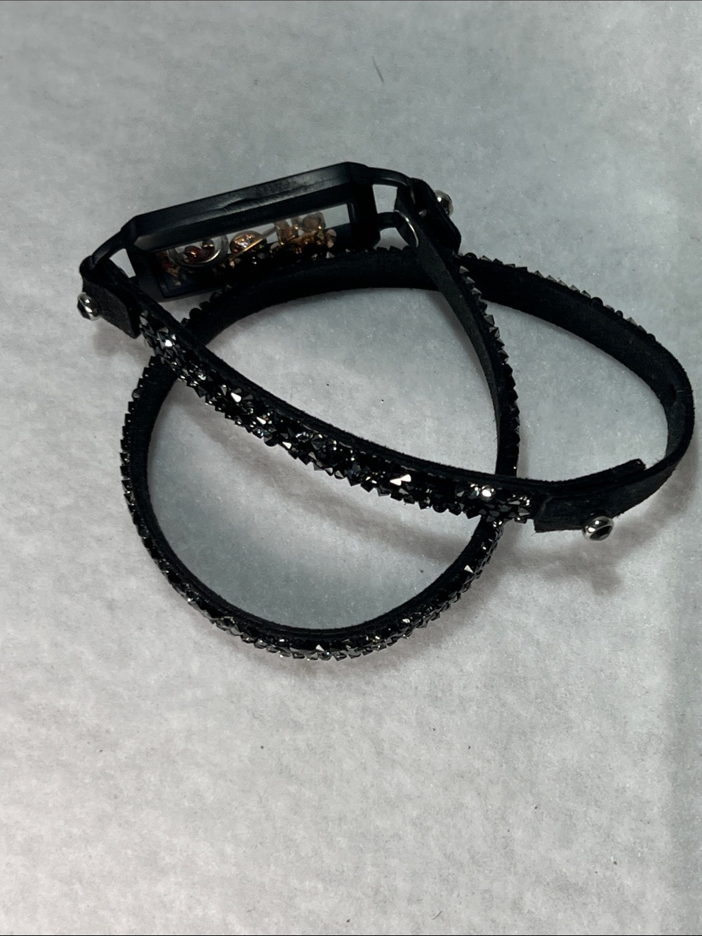 Origami Owl Black Crystal Wrap Living Locket Bracelet with Gold & Silver Charms - Picture 3 of 4